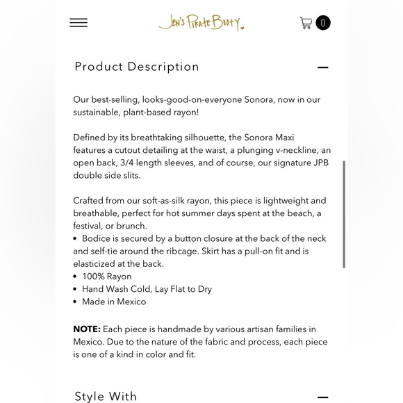 NWOT Jen’s pirate booty tie dye rio Sonora dress size small - Picture 4 of 7